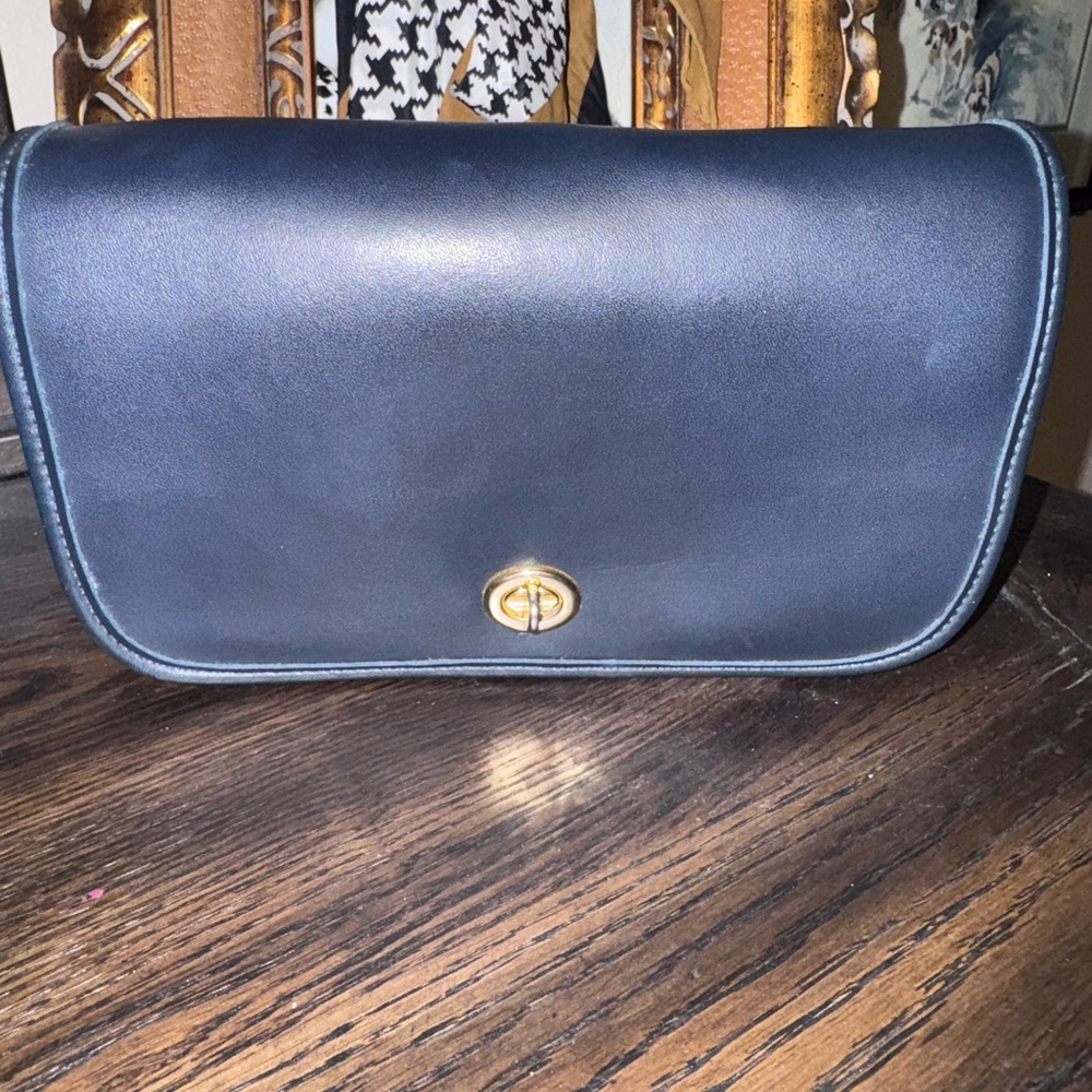 Elegant Navy Blue Leather Bag